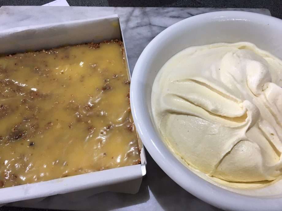 Lemon and Amaretti Crunch Ice Cream Squares