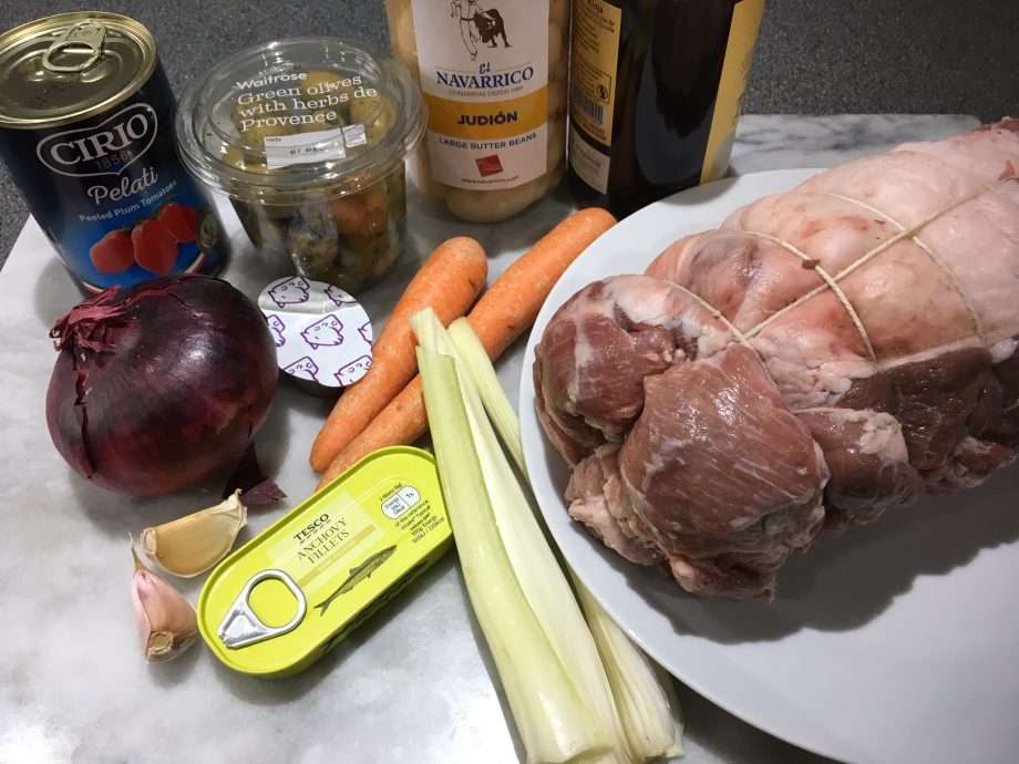 One Pot Overnight Lamb with Butter Beans, Olives and Anchovies